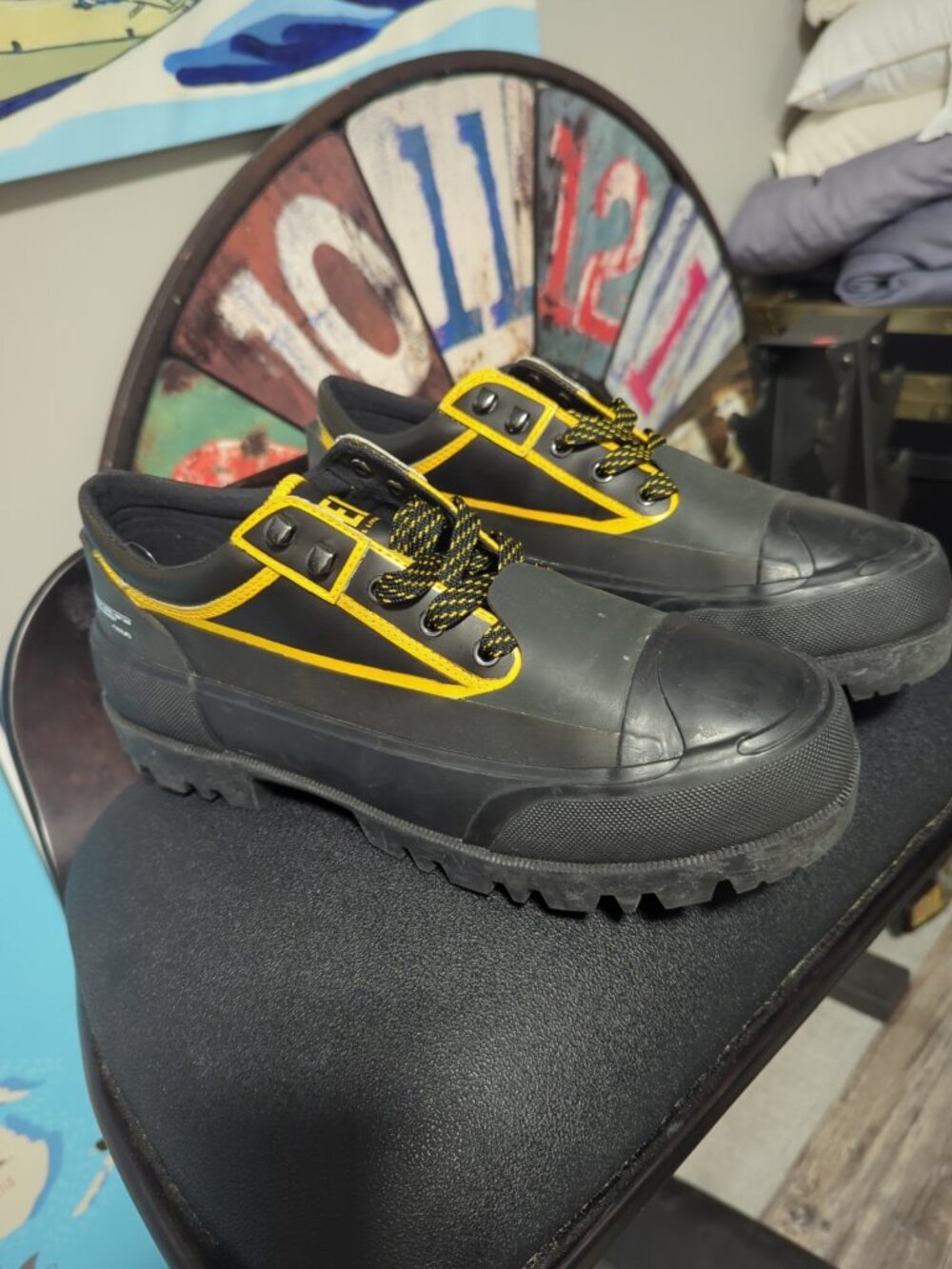 Diesel Shoes Black Leather Rubber Size 10.5  Eur 44 D-Hiko SH X Combat Newish